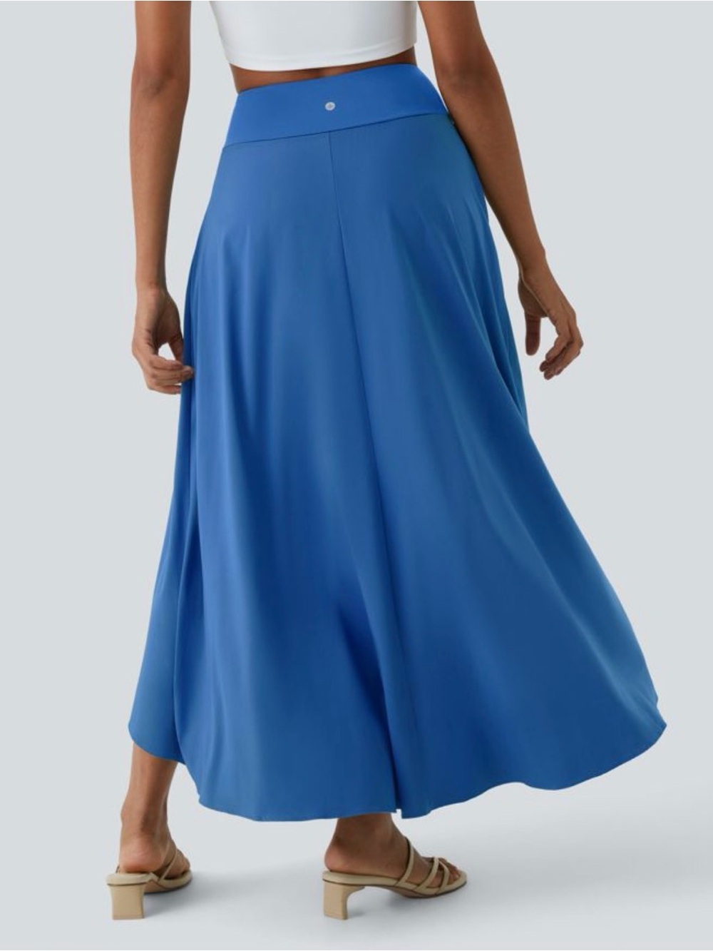 Halara Breezeful™ High Waisted High Low 2-in-1 Flowy QuickDry Maxi Blue Skirt Sm - Picture 2 of 6